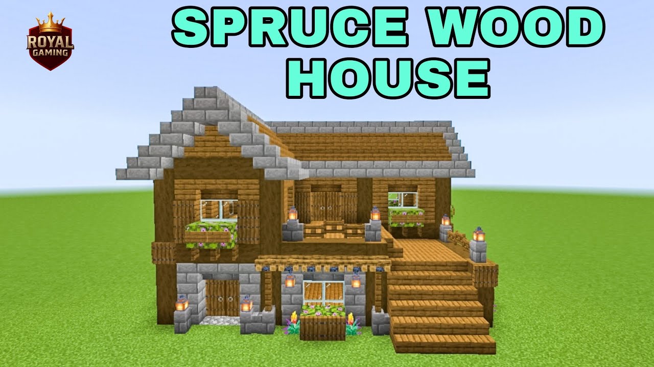 Minecraft Spruce Wood House 🏠 || Royal Gaming
