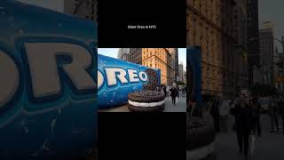 A Giant Oreo Rolled Through Times Square… And Cracked Open 😳🍪🏙️ #memes #foodinvention