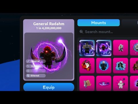【Roblox Mount RNG】General Radahm Showcase - YouTube