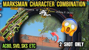 Marksman Rifle Character Combination | Best Character Combination For BR Rank | Free Fire