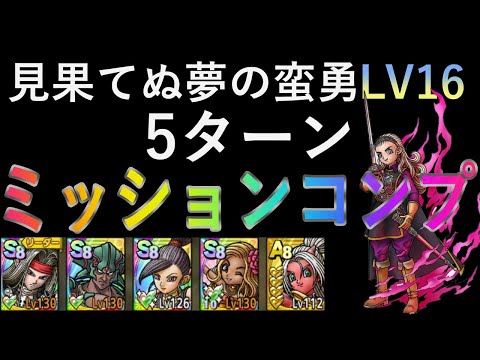 【DQタクト】見果てぬ夢の蛮勇 LV16 ミッションコンプ