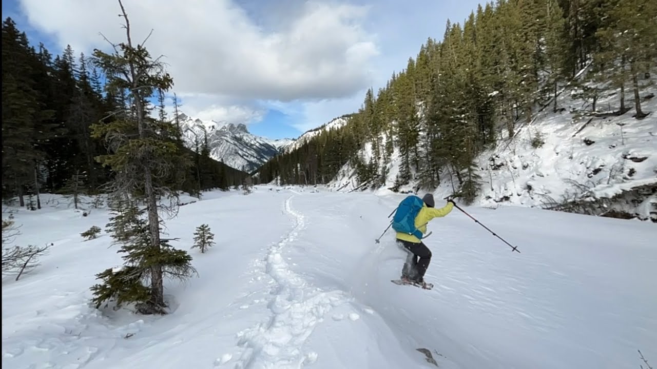 Wasootch Creek snowshoe hike Canmore Kananaskis YouTube