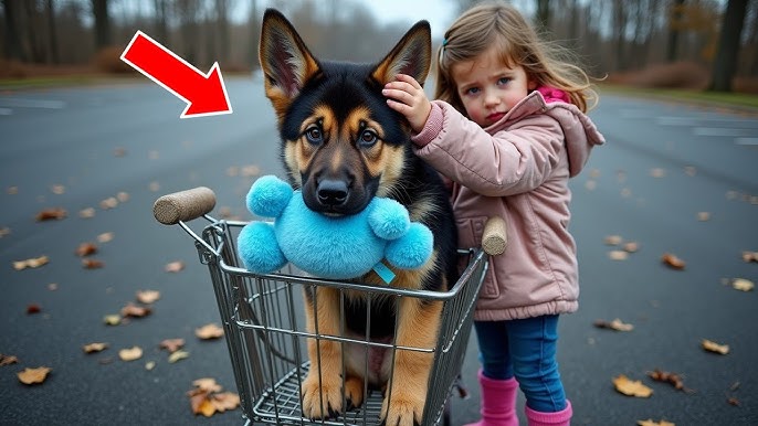 A Little Girl Rescued German Shepherd Left in a Shopping Cart… But He Still Waited 💔🐶