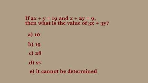 SAT Simultaneous Equation Math Question Instruction
