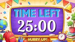 25 Minute Pomodoro Timer 🍅 Focus Countdown for Study, Work & Productivity