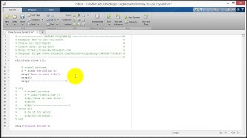 How to use try-catch - วิธีการใช้งานคำสั่ง Try-Catch ใน MATLAB