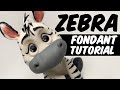 How to make a fondant ZEBRA | cake topper