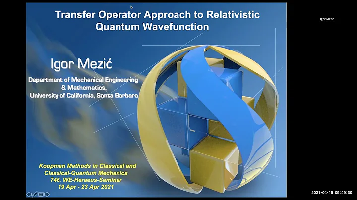 Transfer operator approach to relativistic quantum wavefunction by Igor Mezic