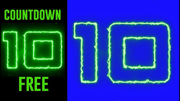 Green Screen Countdown neon GREEN FREE Chroma Key countdown,  timer, 10 seconds, pantalla verde