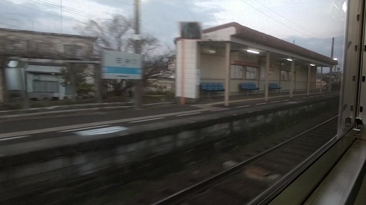 【車窓動画】牛島17時21分発～下浦17時24分着･17時25分発～石井17時27分着【側方展望(左)】 JR四国 徳島線 普通 阿波池田発阿南行き 1000型気動車