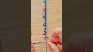 Macrame square knot anklet with stone beads