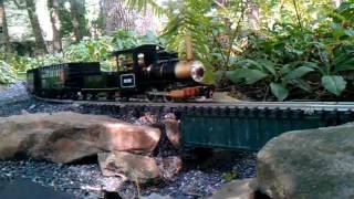 Live steam Ruby run-bye over a bridge