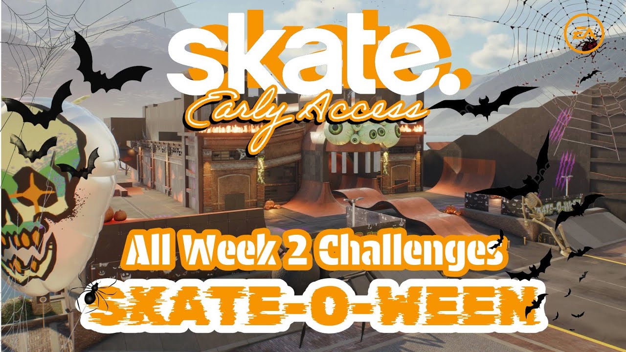 Skate. • All 3 Week 2 Skate-O-Ween Challenges. • Spooky Secrets, Halloween Gaps & Bone It Out. • 🛹