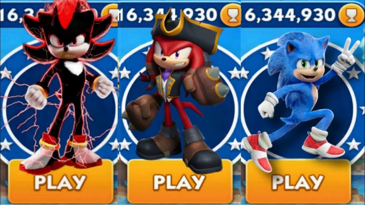 Sonic Dash - Shadow VS Captaine Knuckles VS Sonic _ Movie Sonic vs All ...