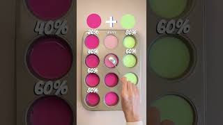 Mixing Pink + Green to Create Dreamy Pastel Shades | Satisfying Color Mixing Tutorial #colormixing
