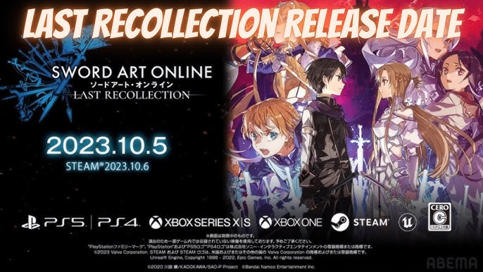 Veja o trailer de lançamento de Sword Art Online: Last Recollection; já  disponível - PSX Brasil