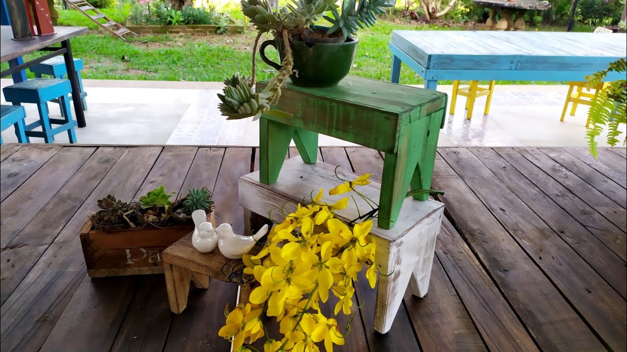 DIY Banquinho Rústico para Decoração