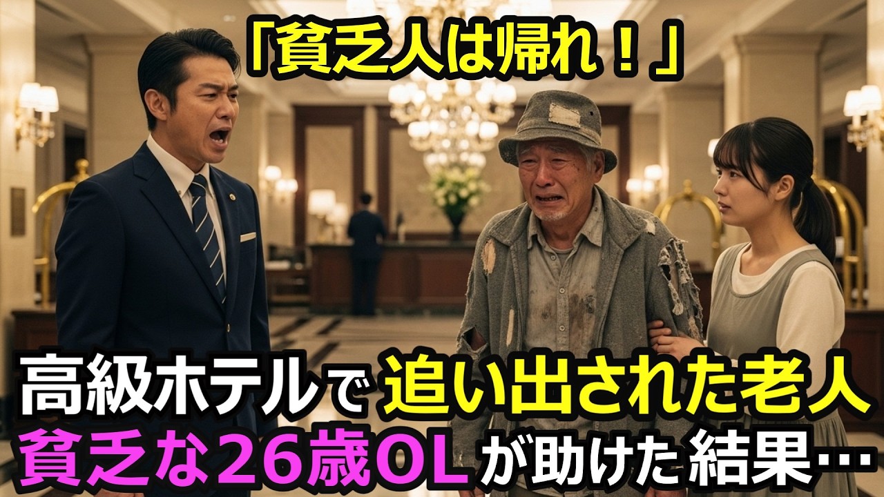 「貧乏人は帰れ！」高級ホテルで追い返される老人を助けたのは人生に絶望していた26歳OL。後日老人が現れ、彼女の運命は大きく変わる【感動する話】