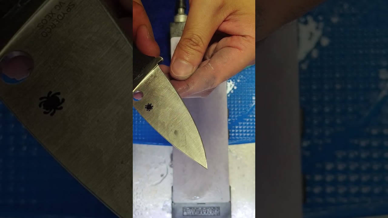 Sharpening Spyderco Mule VG XEOS on ceramic stones
