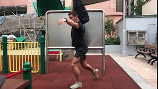 Bag Loaded Single Arm Overhead Alternating Reverse Lunge