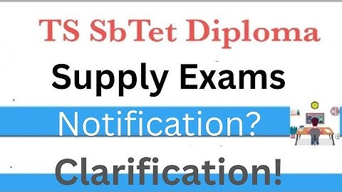 TS SbTet Diploma Supply exams notification clarification