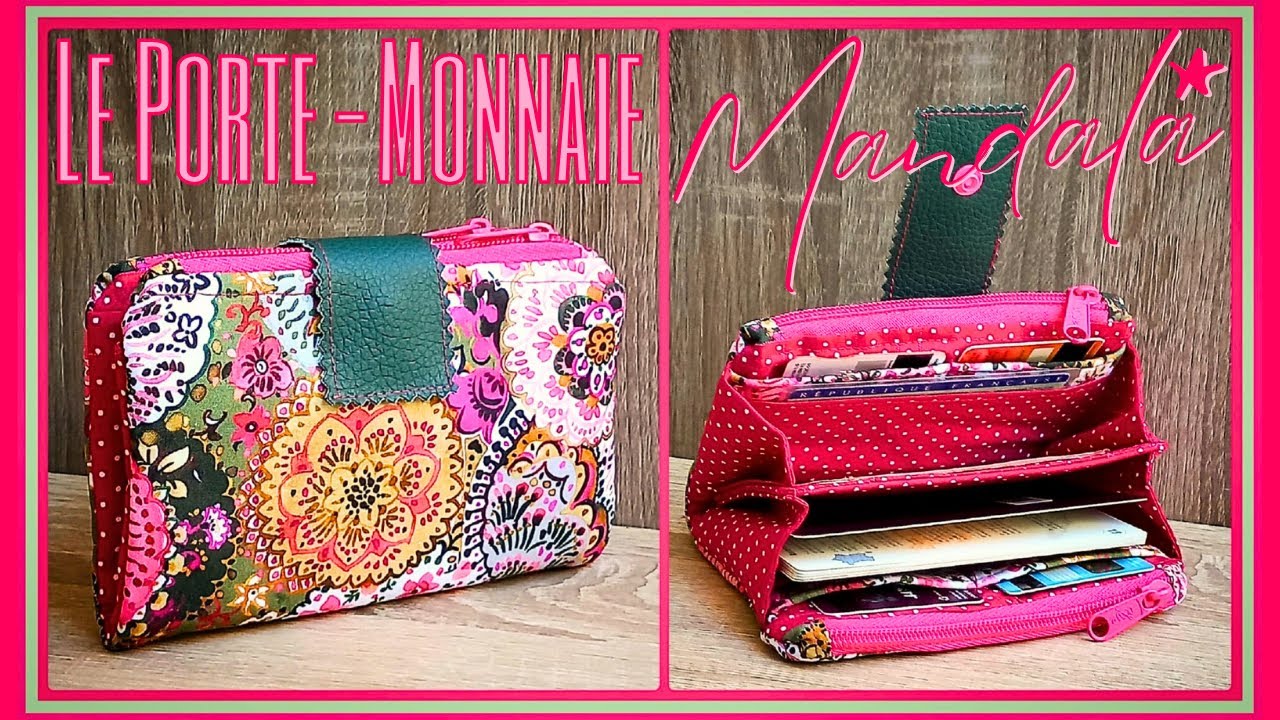 Tuto DIY facile Coudre Le PorteMonnaie / Portefeuille MANDALA 🥰