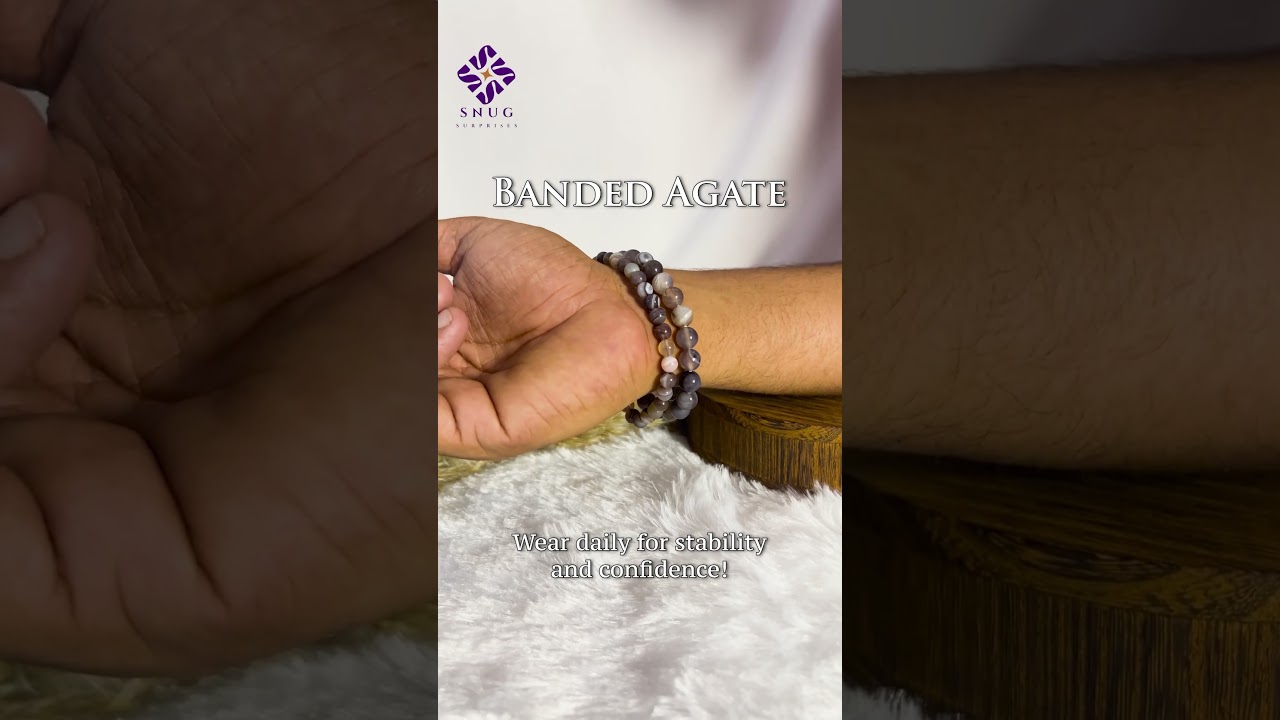 ⚫ Banded Agate Bracelet – Strength & Stability