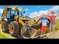 Stories for children about a jcb 4cx rc backhoe loader tractors dump truck and excavator