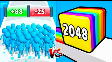 Happy Cubes 2048 (vs) Count Master: Crowd Runners 3D - ASMR Gameplay