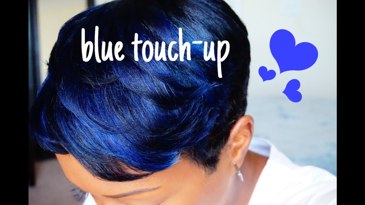 Blotchy Blues Hair Color Touch Up Pixie