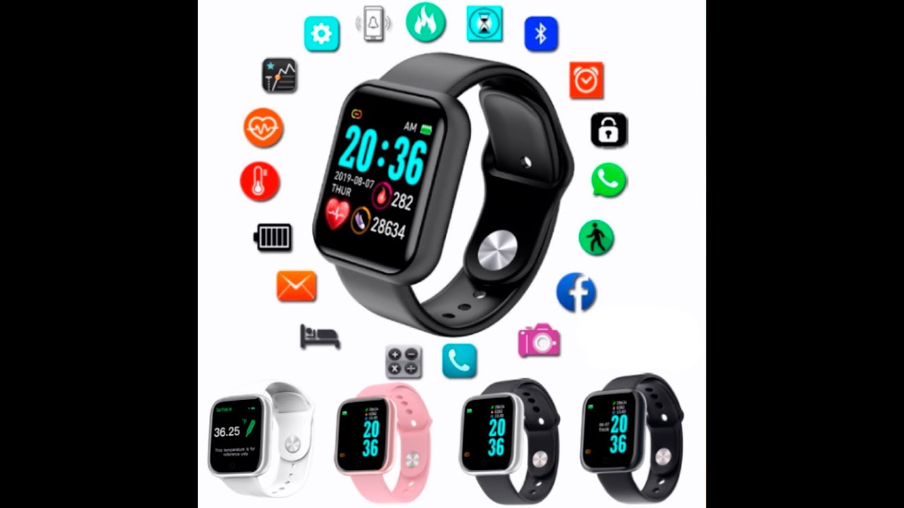 Y68 UNBOXING Reloj Inteligente Deportivo Y68 Smartwatch Con Bluetooth - YouTube