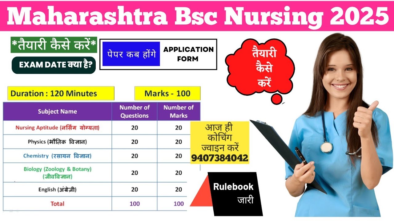 Maharashtra Bsc Nursing Entrance Exam 2025 | MH CET 2025 Application ...