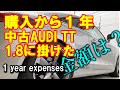 中古のAudi TT 8j 1.8 を買って1年に掛かったお金