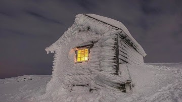I Survived a Blizzard at -48°C | Extreme Off Grid Winter Life wolves, I