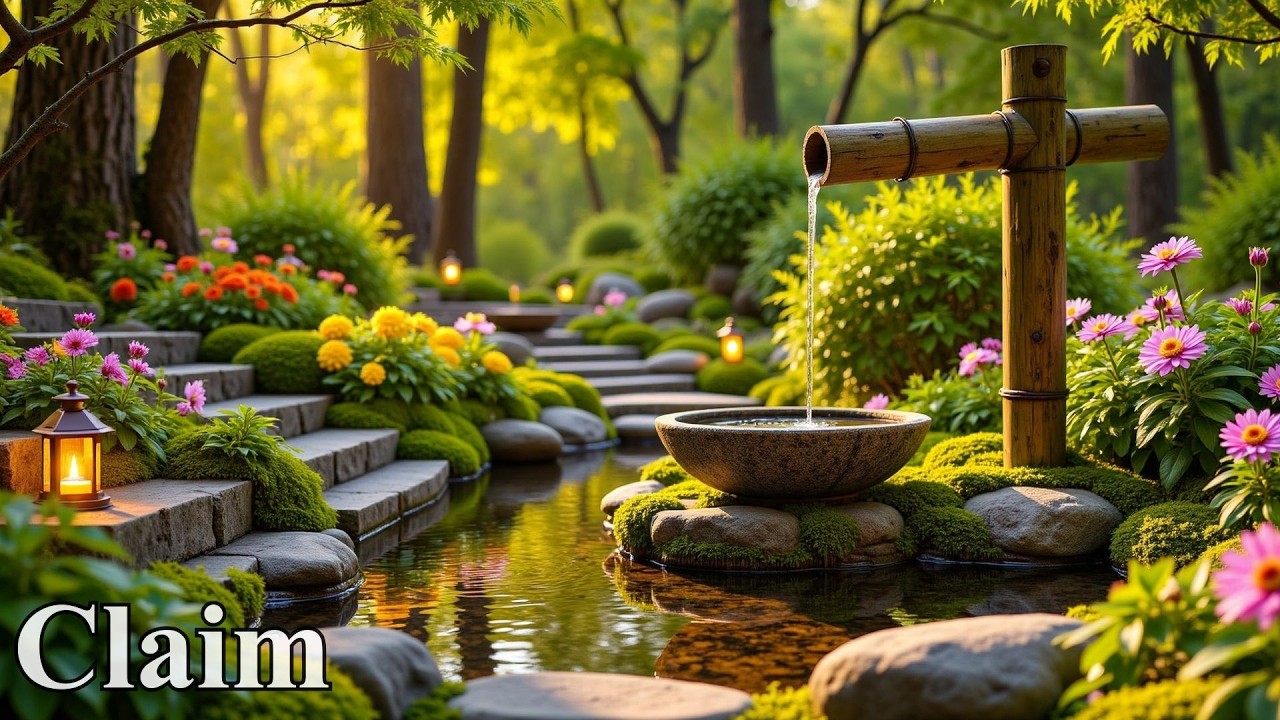 Soothing Relaxation Music and Nature Sounds for Sleep, Meditation, Study 🌿 Bamboo Water Fountain
