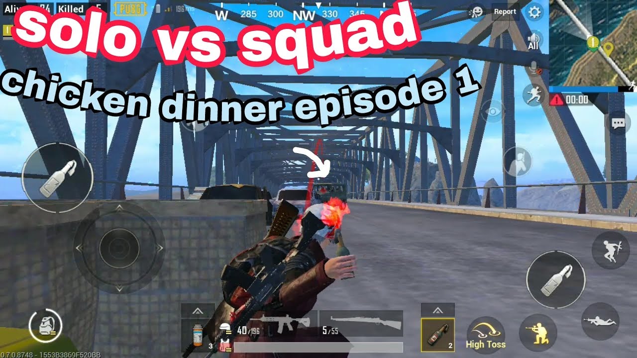 Pubg mobile solo vs squad chicken dinner episode 1 - YouTube