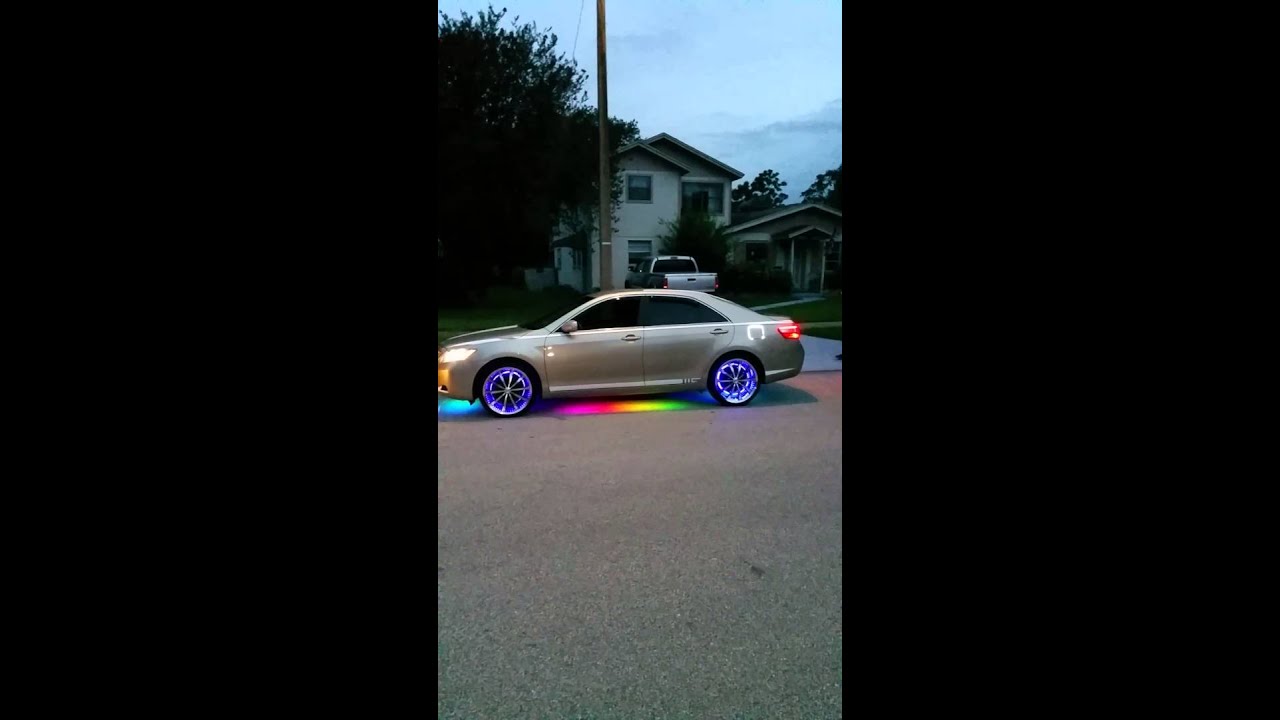 Led rainbow underbody car and rim kit on Toyota Camry - YouTube