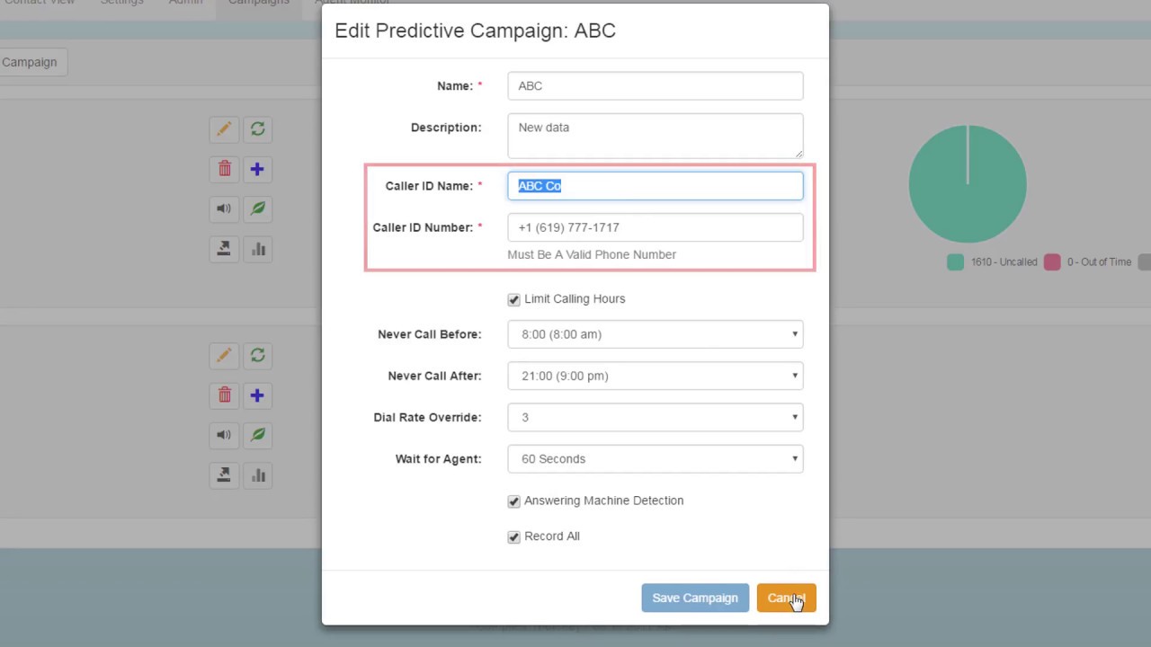 Caller ID Settings - USA Dialer Services Tutorial
