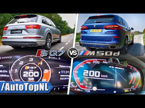 AUDI SQ7 vs BMW X5 M50d 0-200km/h ACCELERATION SOUND & POV by AutoTopNL