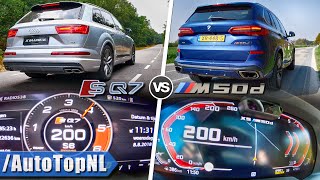 AUDI SQ7 vs BMW X5 M50d 0-200km/h ACCELERATION SOUND & POV by AutoTopNL