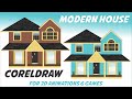 CorelDraw Tutorial - Modern House | How to Draw 2D Props & Game Assets for Beginners