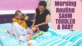 MORNING ROUTINE 2018 SAHM | Toddler and a newborn baby | Indian vlogger | Time management