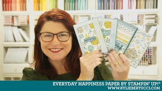 Everyday Happiness Designer Series Paper by Stampin' Up!® FREE Craft Class