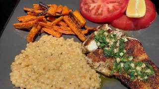 Hello Fresh - Chimichurri Barramundi with Lemony Carrots & Garlic Herb Couscous
