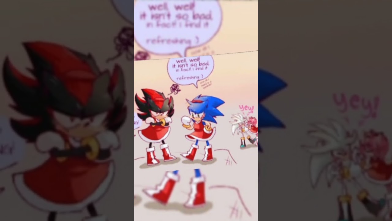 sonic y shadow se ponen los vestidos de amy😂😂😂😂