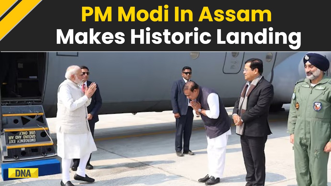 PM Modi News: PM Makes Landing Aboard C-130J Aircraft On Assam Highway, IAF Displays Sukhoi Su-30MK