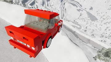 LEGO Car Jumping & Falls in Cliffs, Leap Of Death  - BeamNG.Drive
