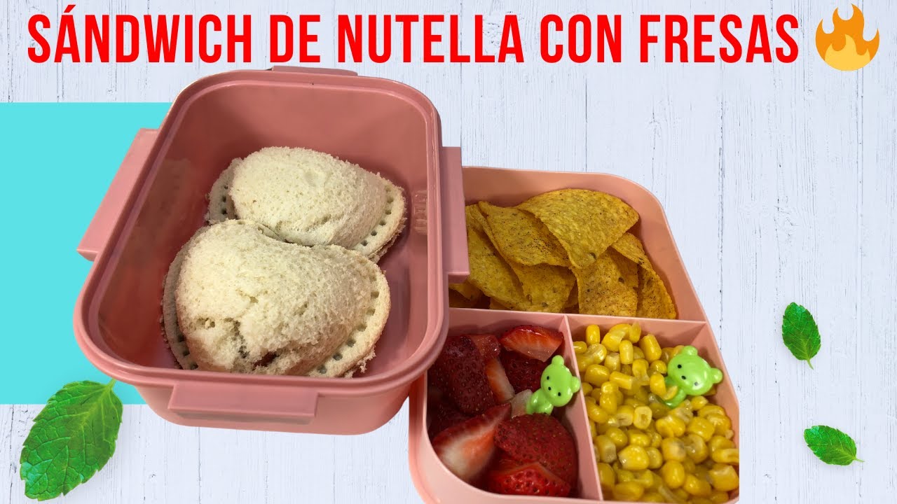 SÁNDWICH DE NUTELLA CON FRESAS – El Lunchbox Fácil y Rápido que No Puedes Perderte 🍫