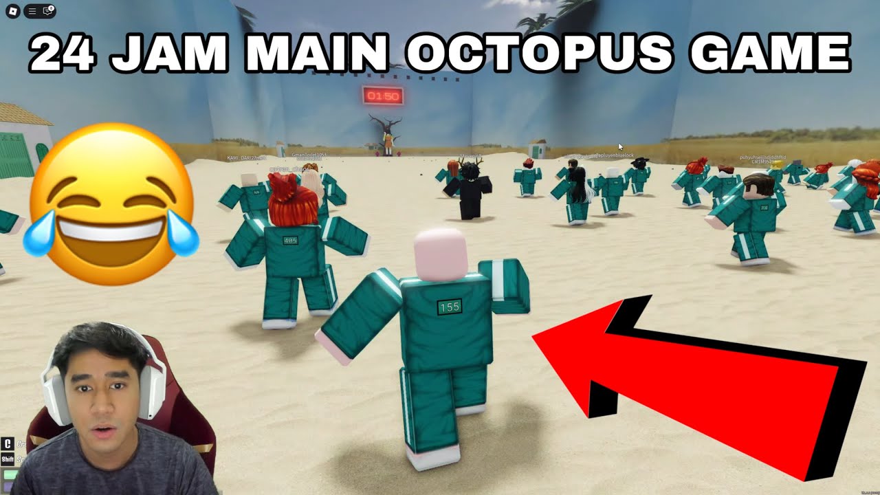 24 JAM MAIN OCTOPUS GAME 😂🐙