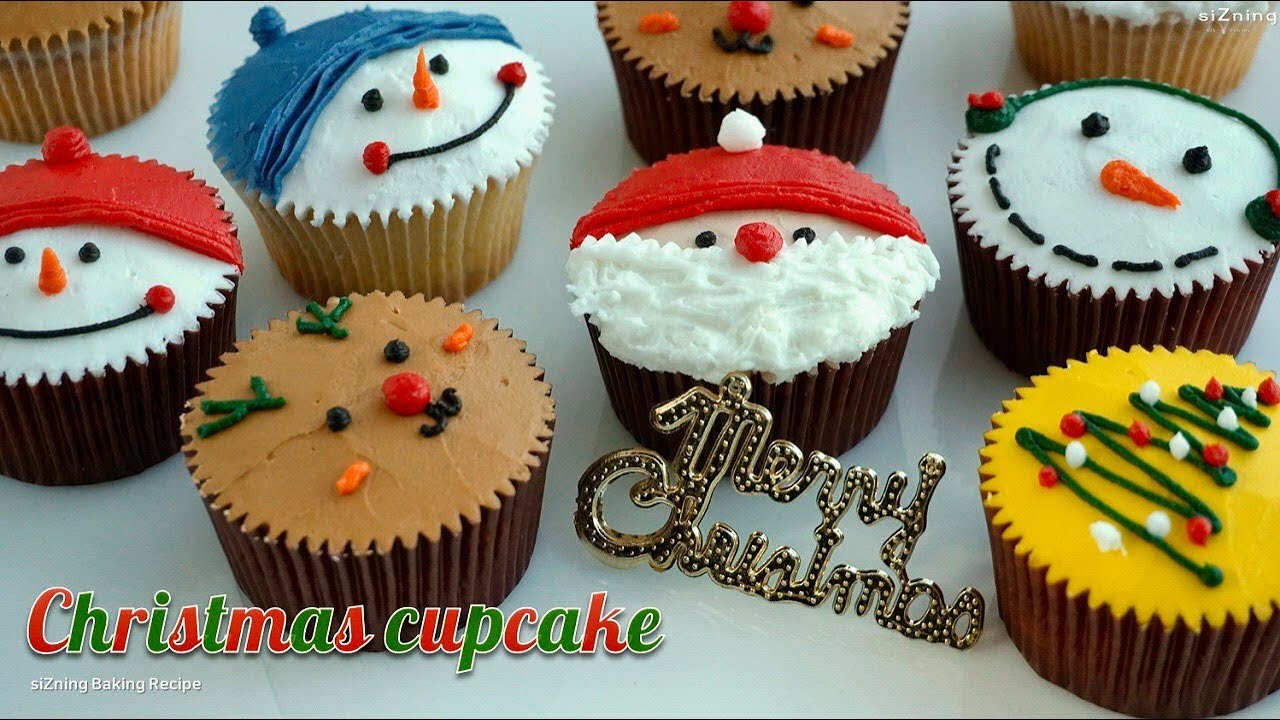 귀염뽀짝 크리스마스 컵케이크(with 버터 크림) 만들기 : Christmas cupcakes with butter cream recipe｜siZning